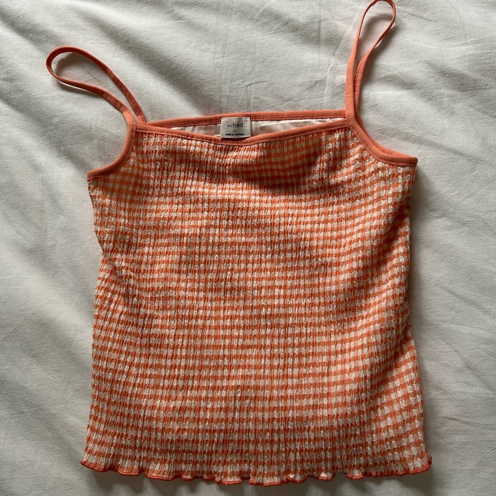 Wilfred Orange and White Checkered Camisole